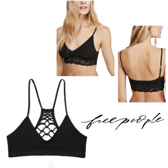 Free People Other - NWOT Free People baby racerback lace bra set sz L